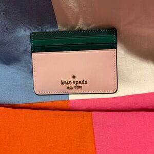 Kate Spade Pink and Green Key Card Holder